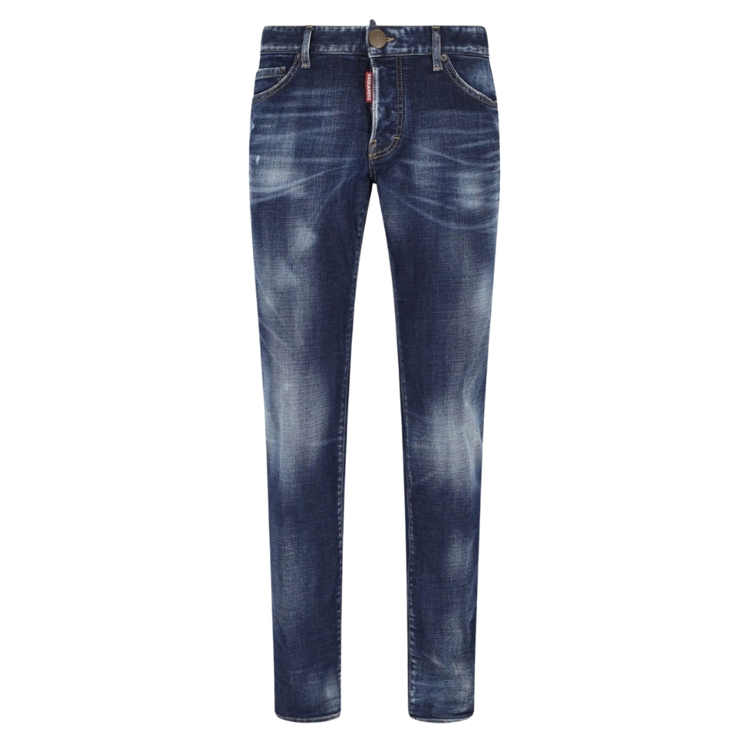 Dsquared2 Skater Jean Jeans mit kanadischer Flagge und Abzeichen in blauer Waschung