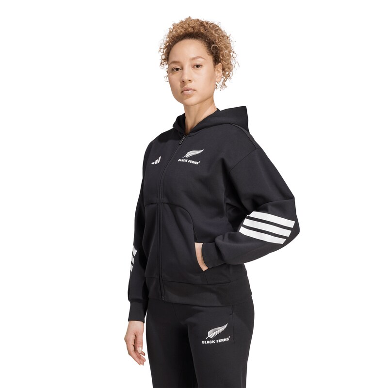 Black Ferns adidas Reißverschluss Hoodie - Schwarz Image