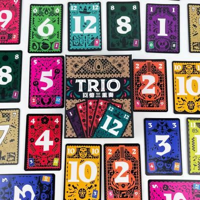 TEMU Trio Strategy Board Game - Fun Game With Colorful Cards, Music, And Guidebook For Parties, Gatherings, , Party Game | Musical Elements | Colorful Cards | Card Stock Material