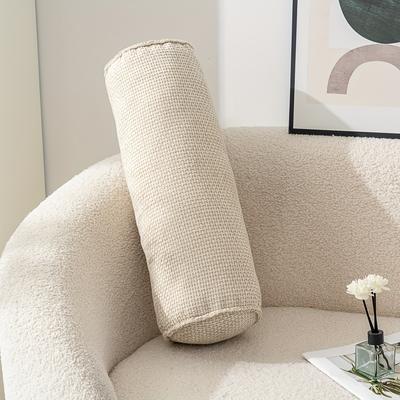TEMU 1pc Chenille Material Cylindrical Pillow, Suitable For Sofas And Living Rooms, Zipper Seal, With Independent Pillow Core, Full And Soft Filling, Home Decoration Pillow Image