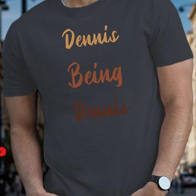 TEMU Dennis Dennis Print Short Sleeve T-shirt, Comfy Casual Crew Neck Tops, Men's Clothing For Summer Image