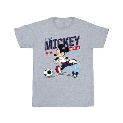 Disney Boys Mickey Mouse Team Football T-shirt (sports Grey) - Light Grey Cotton - Size 3-4Y | Disney Sale | Discount Designer Brands