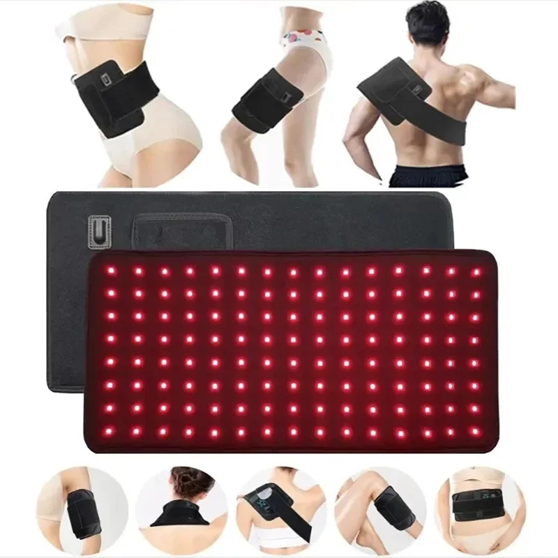 Mise à niveau 660nm 850nm LED ceinture de thérapie à la lumière rouge lumière rouge infrarouge 120 LED enveloppement corporel coussin de Massage beauté santé taille Shaper ceinture