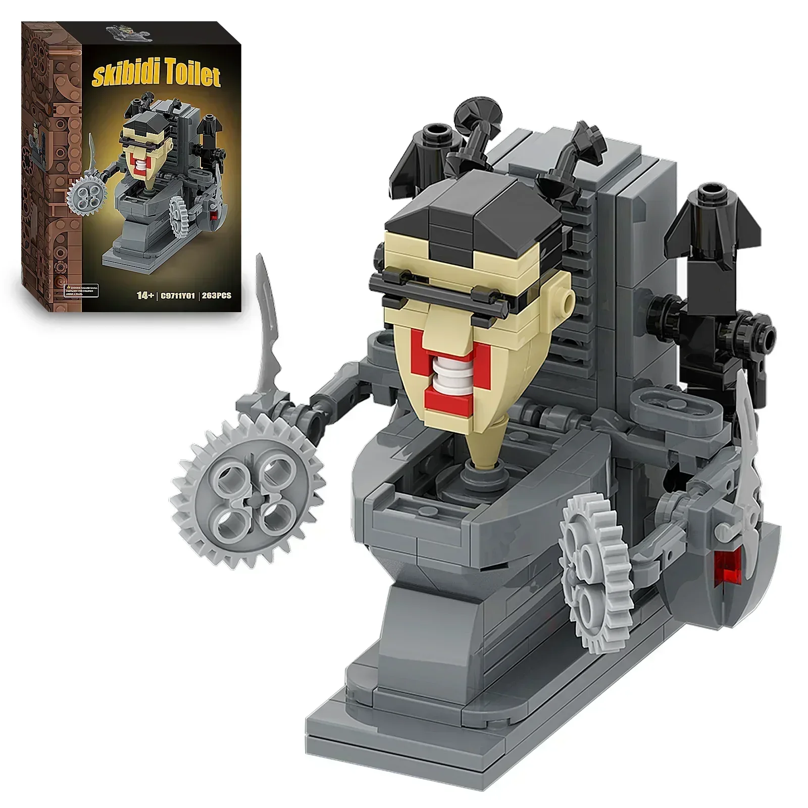 NEUE MOC Skibidi Toilette Mann Vs Monitor Bausteine Die Audio und Kamera Mann Spielzeug für Kinder Erwachsene Spiel Fans (127/263 PCS) Image