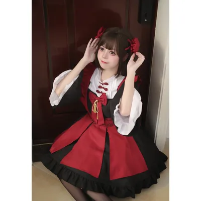 Plus Size Maid Cosplay Dark Devil Mittelalter Gothic Cheongsam Kleid Japanisches Sweet Lolita Image