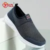 YRZL Herrenschuhe, atmungsaktives Mesh, Herren-Freizeitschuhe, Outdoor, rutschfest, große Loafer,