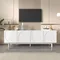 Meuble TV blanc moderne – 175 x 38 x 56 cm, étagères réglables, meuble TV léger et bas de style luxueux
