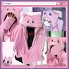 Anime Spiel NEEDY GIRL OVERDOSE Cosplay KAngel P-chan Kostüm Rosa Katze Kopf Decke Kawaii Rosa Katze