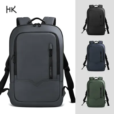 HK Slim Men's Backpack For 17.3'' Laptop Bags Waterproof Business Backpack Lightweight School Bag Fashion Work Travel Backpack