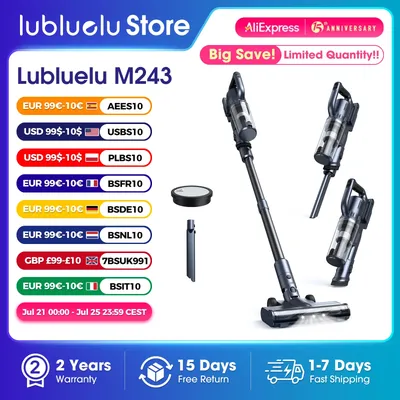 Lubluelu M243 Akku-Staubsauger, leistungsstarker kabelloser Staubsauger, Anti-Tangle-Staubsauger für Tierhaare auf harten Böden Image