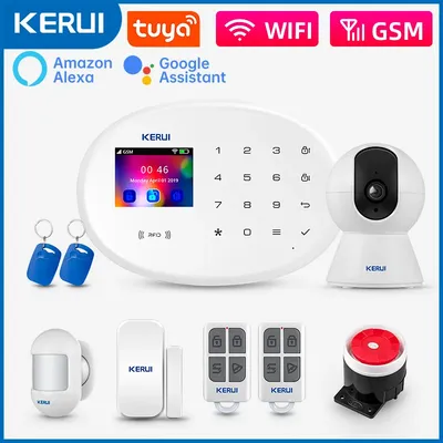 KERUI Home Security Alarm System WiFi + GSM Home Alarm Kit mit PIR Detektor Tür/Fenster Sensor Tuya Smart/Smart Leben W202