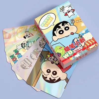 55 Stück Crayon Shin-chan Kartenbox Cartoon Nohara Shinnosuke Sammelkarten Spielzeug Freunde Image