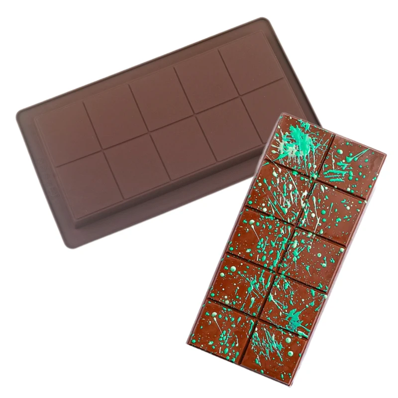 Braune Silikon Schokoladen form Lebensmittel qualität Kuchen form leicht zu lösen DIY Süßigkeiten machen Werkzeug Schokoladen blockform Küchen bedarf Image