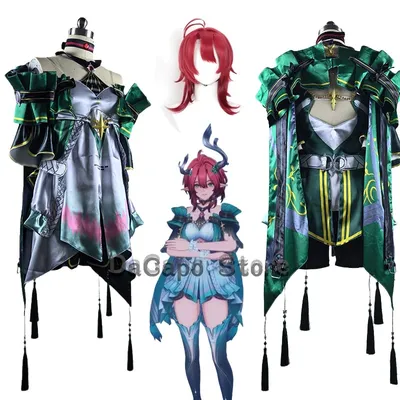 Wuwa Ciaccona Cosplay Outfit Kleid Kostüm Perücke Prop Wuthering Waves Spiel Kleidung Frauen Fullset Image