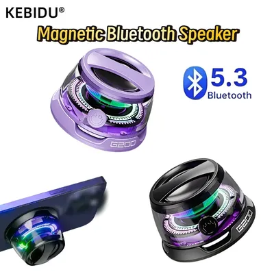 Outdoor Magnetic Bluetooth Speaker Wireless Portable Mini Travel Stereo Speaker with RGB Color Light