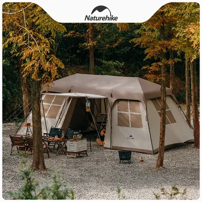 Naturehike Village 17 Automatic Tent Black Coated 13㎡ for 4 Person One-touch Outdoor Camping Travel Waterproof Cabin Roof Tent