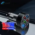 Caricabatteria da auto a 6 porte da 100 W Display digitale a ricarica rapida Adattatore per
