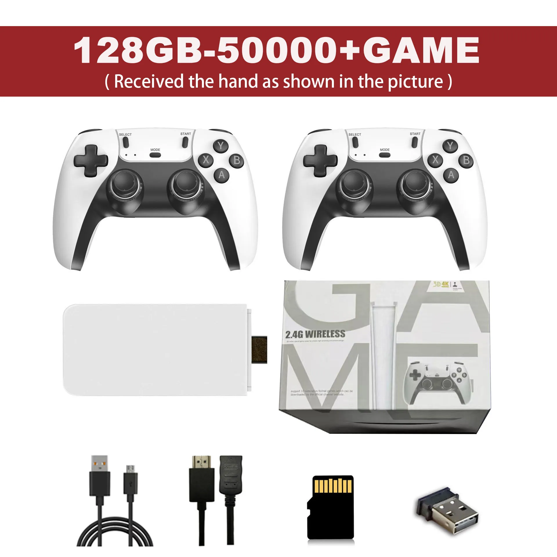 M15 Game Stick TV Videospielkonsole 64G 128G 50000+ HD Zwei-Spieler-Heimspiele Kind Geschenk 20+Emulator Wireless Gamepad Controller Image