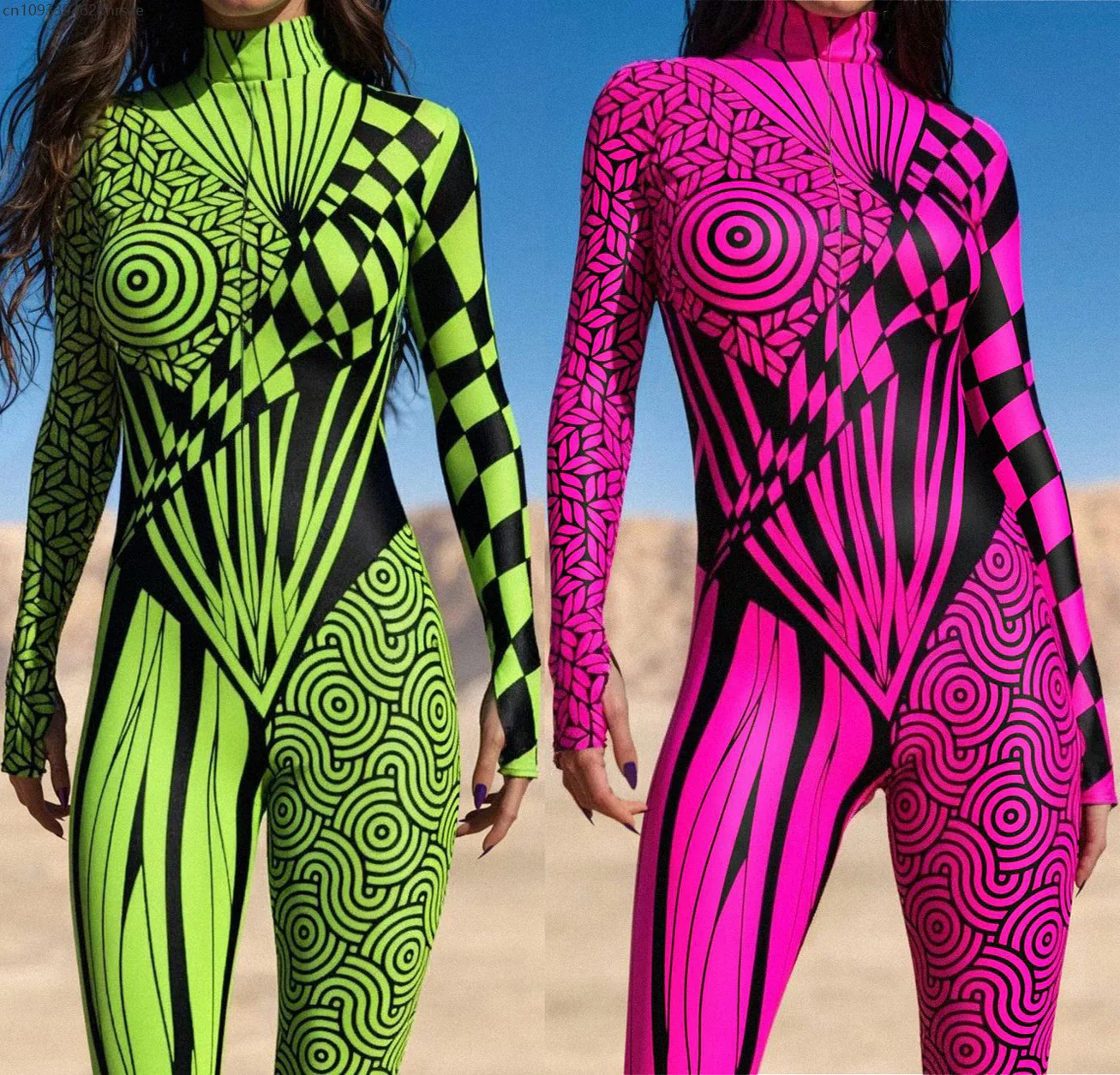Cyber Punk Art Unregelmäßige Linien Overall Urlaub Party Cosplay Body Kostüm Halloween Shows Männer Frauen Leistung Zentai Anzug