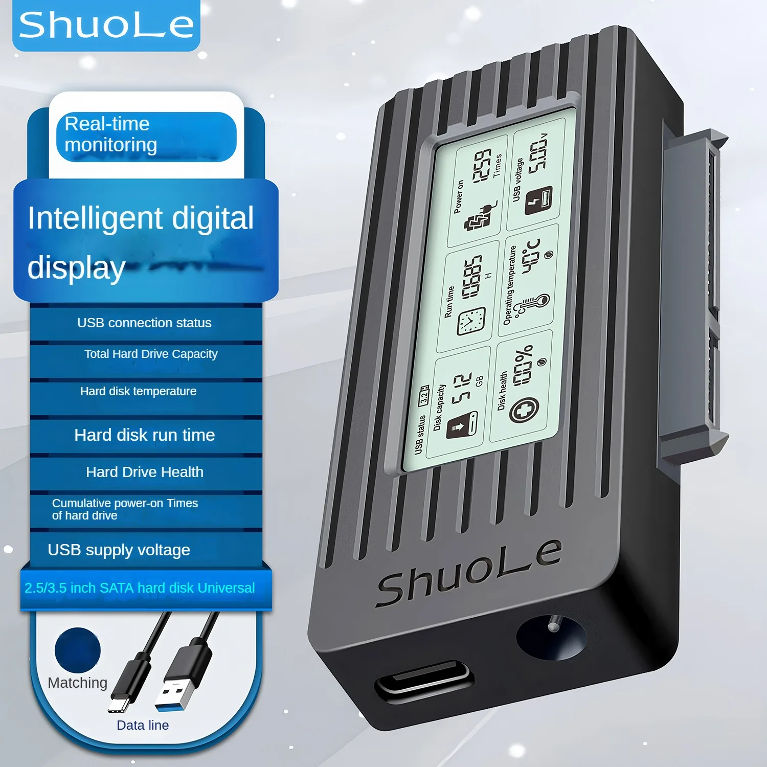 Digitales Easy Drive-Kabel 2,5 ODER 3,5 USB3.2-Anschluss Mechanisches HDD-Solid-State-Konvertierungskabel HDD-Festplattengehäuse Image