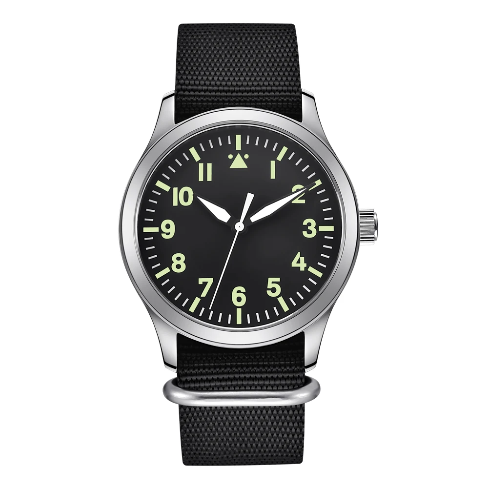 Benutzerdefinierte Logo NH35 Automatische Corgeut Uhr Saphir 42mm Militär Männer Sport Sterile Zifferblatt Leuchtende Leder Mechanische Armbanduhr Image