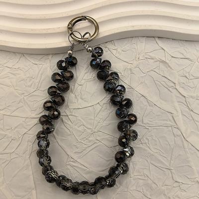 New mobile phone lanyard short water droplet crystal lanyard handmade bead wrist chain watch out for lost accessories