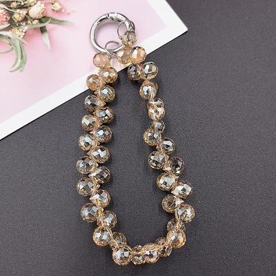 New mobile phone lanyard short water droplet crystal lanyard handmade bead wrist chain watch out for lost accessories