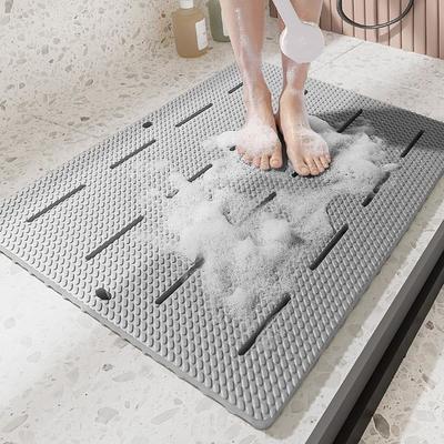 Bath Mat Non-slipp Bathroom Mat Safety Shower Bath Mat Plastic Massage Pad Bathroom Carpet Floor Drainage Suction Cup Bath Mat