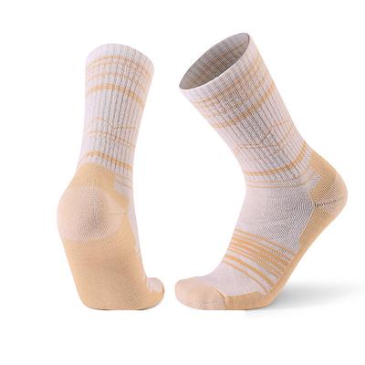 1 Pair Men's merino wool socks Hiking Socks Running Socks Sports Socks Thermal Warm Breathable Anti Blister Thick Winter Outdoor mid crew Patchwork Merino Wool Black Yellow Cream for Ski / Snowboard