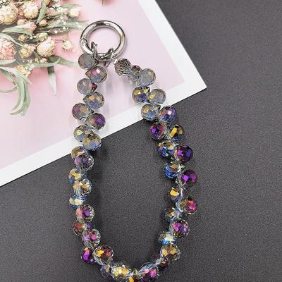 New mobile phone lanyard short water droplet crystal lanyard handmade bead wrist chain watch out for lost accessories