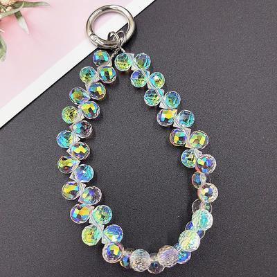 New mobile phone lanyard short water droplet crystal lanyard handmade bead wrist chain watch out for lost accessories
