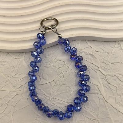 New mobile phone lanyard short water droplet crystal lanyard handmade bead wrist chain watch out for lost accessories