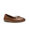Ballerina CLARKS "Freckle Ice", Damen, Gr. 39,5, schwarz tan leather, Leder, casual, Schuhe, Slipper, Flats, Flats, Slipper mit Schleifchen