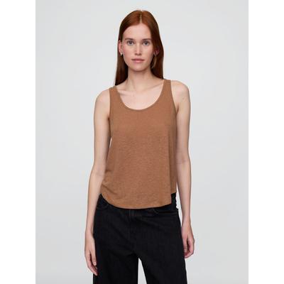 Gap Brown Linen-Blend Racerback Vest
