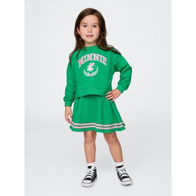 Gap Green Minnie Mouse Disney VintageSoft Sweatshirt and Skort Set (6mths-5yrs)