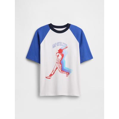 Gap White/Blue Varsity Crew Neck Short Sleeve T-Shirt (4-13yrs)