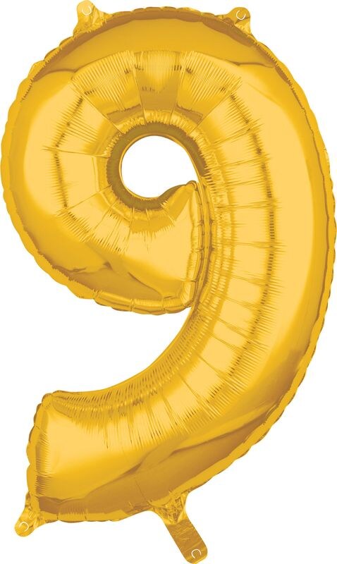 XL Folienballon gold Zahl 9 Image