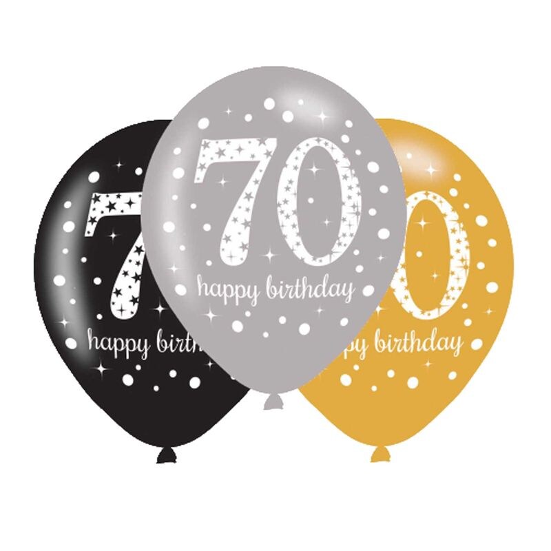70. Geburtstag gold 6 Luftballons Image