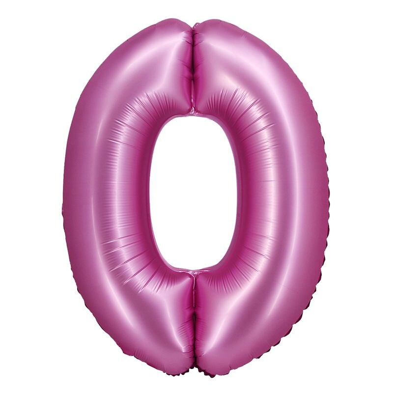 XL Folienballon pink matt Zahl 0 Image