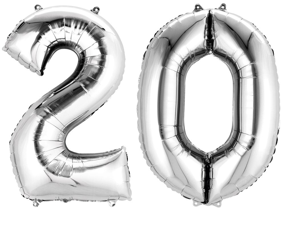 Folienballon silber Zahl 20 Image