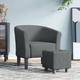 Chaise cabriolet avec repose-pied gris foncé tissu