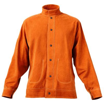 UIMOSO Flame-Resistant Welding Jacket, Heavy Duty Cowhide Leather Welding Jacket, Waterproof Heat-Resistant Safety Jacket