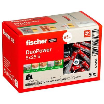 fischer Dübel mit Schrauben »DuoPower 5x25 S 2K« 50 Stück Image