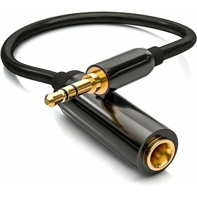 Ontway - 3,5-mm-Stereo-Klinkenstecker auf 6,35-mm-Klinkenstecker-Adapterkabel, vergoldeter Stecker, Image