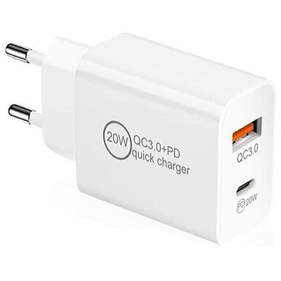 20 w schnelle USB-C-Ladebuchse, usb c + usb a Universal pd&qc 3.0 Stromladeadapter für iPhone Image