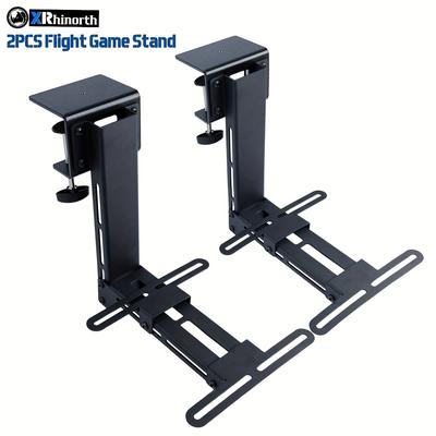 TEMU 2pcs Mount Desk Mount Stand For Game Joystick Throttle For Logitech X52/x52 Pro/x55/x56/x56 ///t Flight One/4/x/tca/tca Series Vkb Gladiator Vpc Warbrd Image