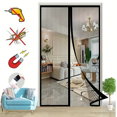Anti Mosquito Door Curtain Invisible Ventilate Door Screen No Punching Magnetic Automatic Closing Anti Fly Bug Insect Screen