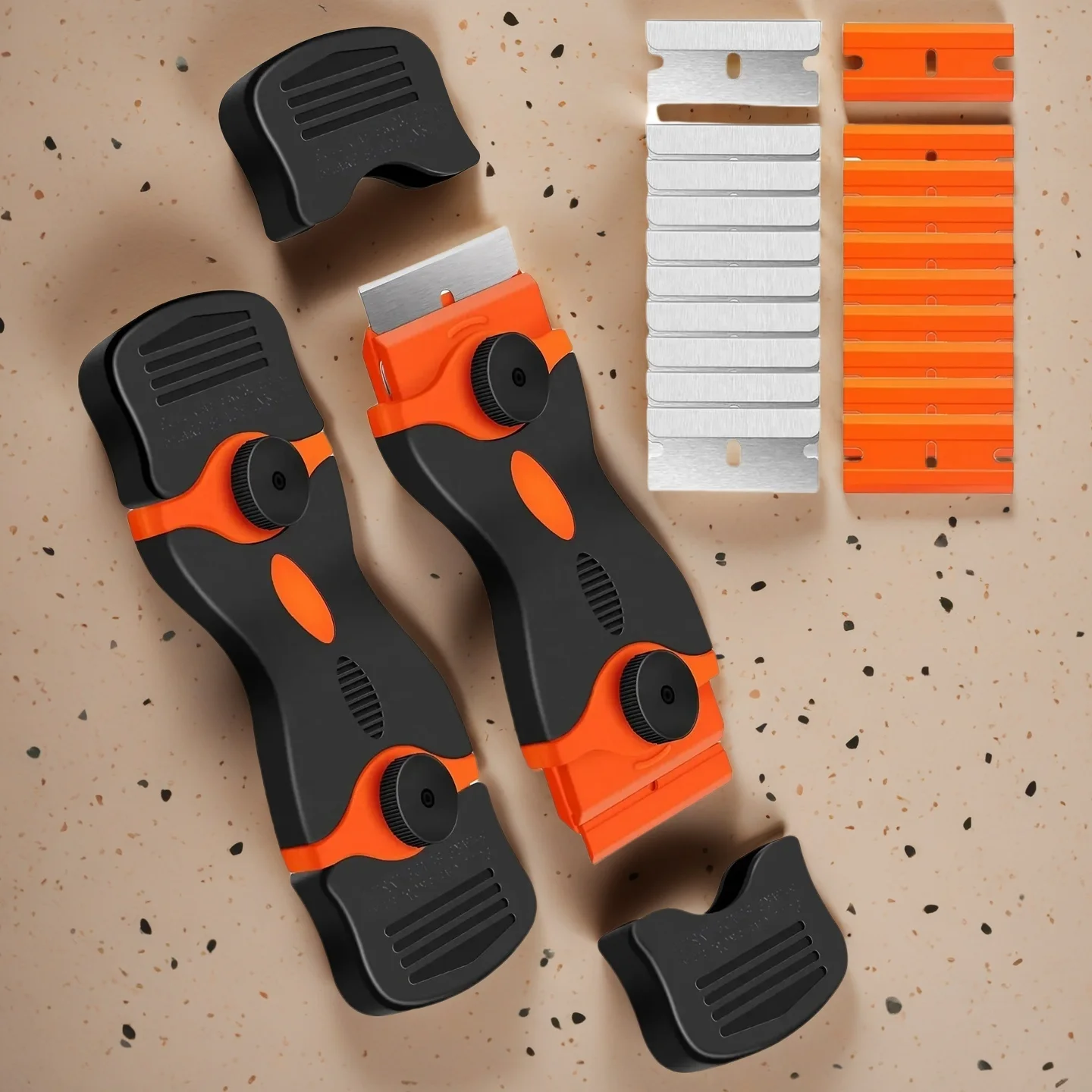 Double Edge Blade Scraper Razor Tool mit zusätzlichen Klingen zum Entfernen von Etikettenaufklebern, Aufklebern, automatische Reinigung von Fenstertönungen Image