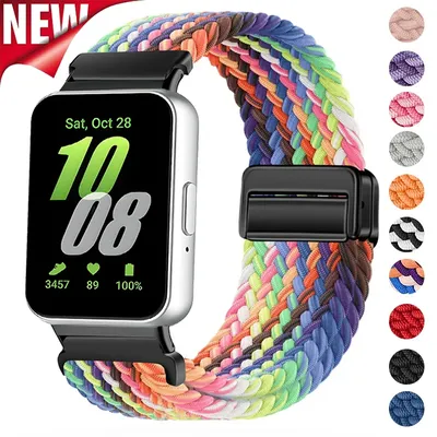 Nylon Braided Strap for Samsung Galaxy Fit 3 Magnetic Band Replacement Watchband for Samsung Galaxy Fit 3 Bracelet Accessories