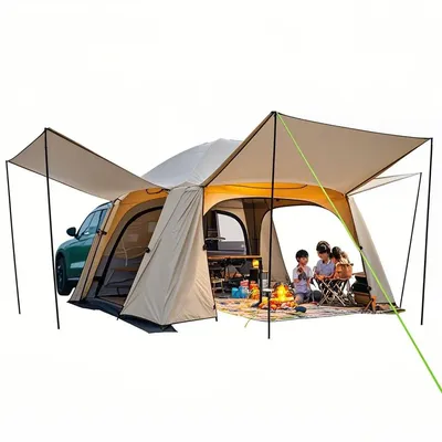 Tiple Layers SUV Tent,Car Tent - Tailgate Tent SUV Tents for Camping,4 Person Sleeping Tent, Car Tents with Connected Canopy